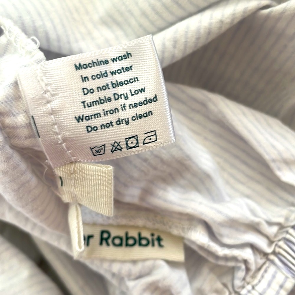 Roller Rabbit Blue Stripes Crib Sheet - Picture 4 of 4